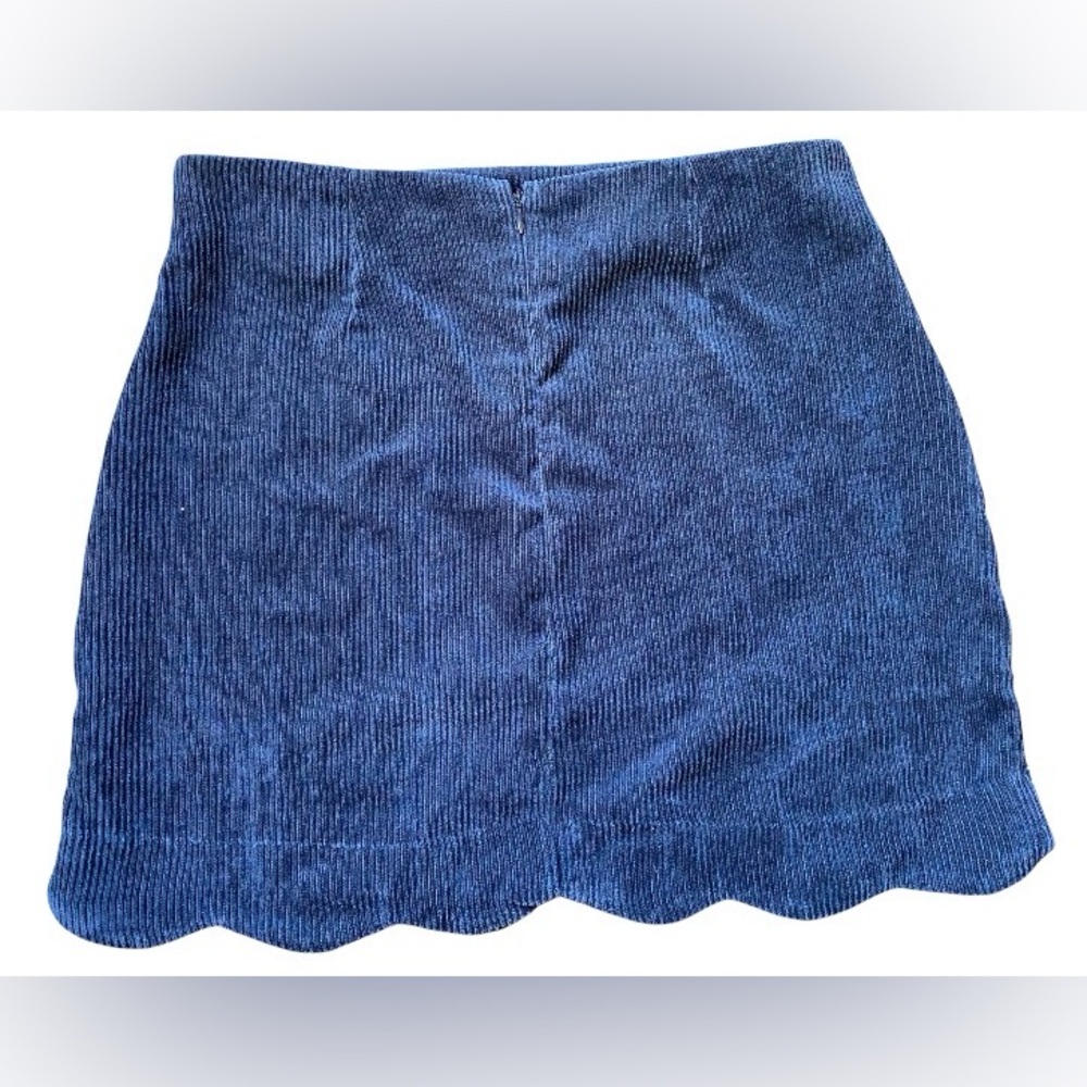 Blue Rain Embroidered Navy Corduroy Mini Skirt Size M - Picture 7 of 9